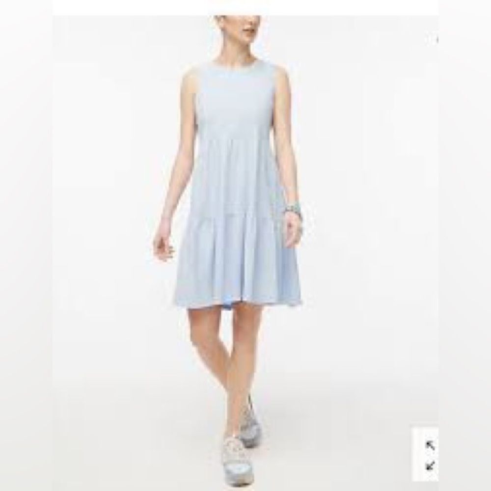 J. Crew Women's Tiered Soft Knit Dress Arctic Blue Size XL